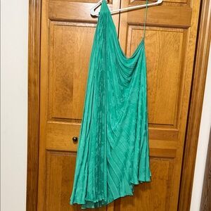 Banana Republic One Shoulder Teal/Green  Draped Dress